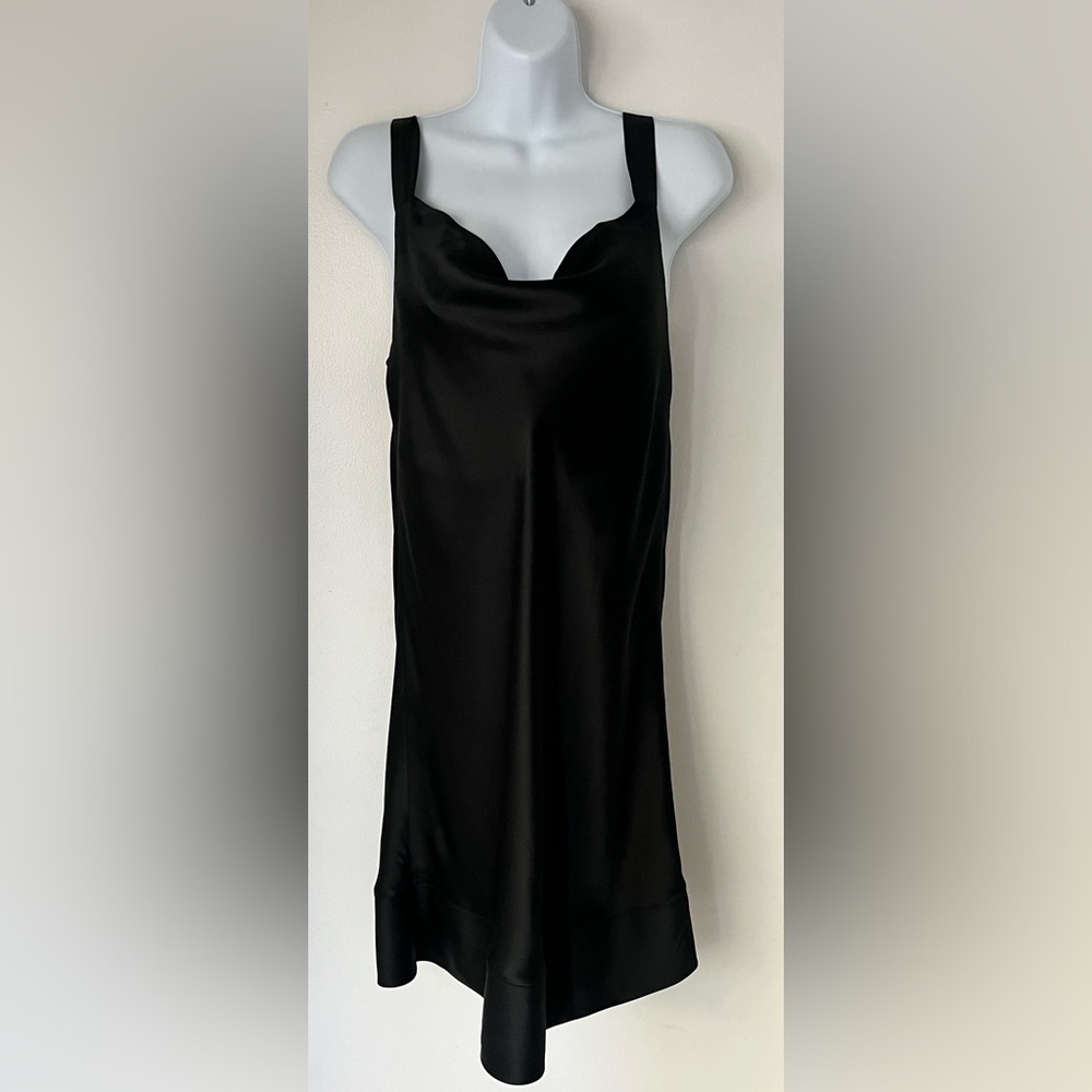 THE LIMITED Satin Cowl Neck Little Black Dress LBD S